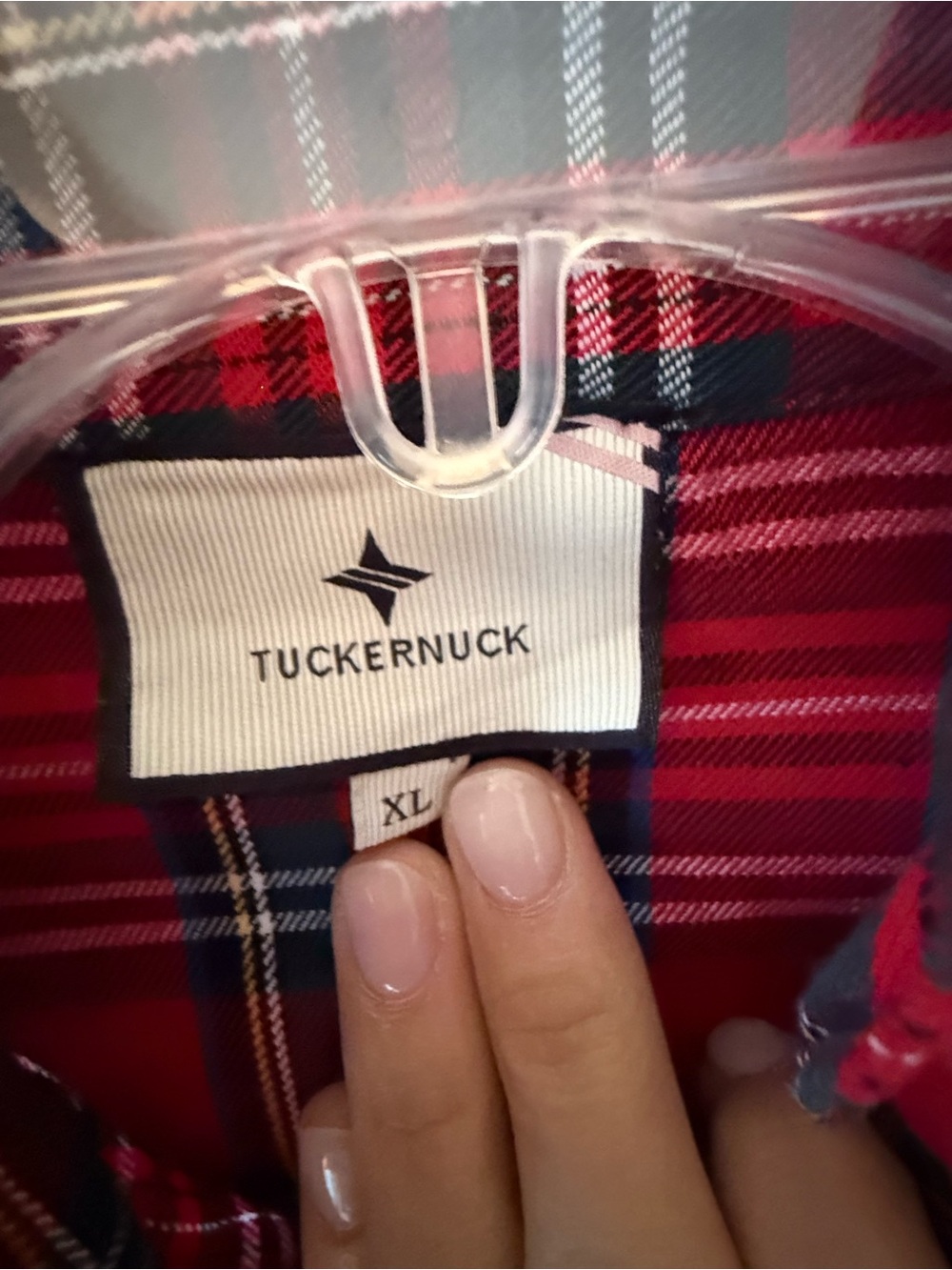Tuckernuck Red Plaid Ruffle-Front Blouse - Picture 2 of 6
